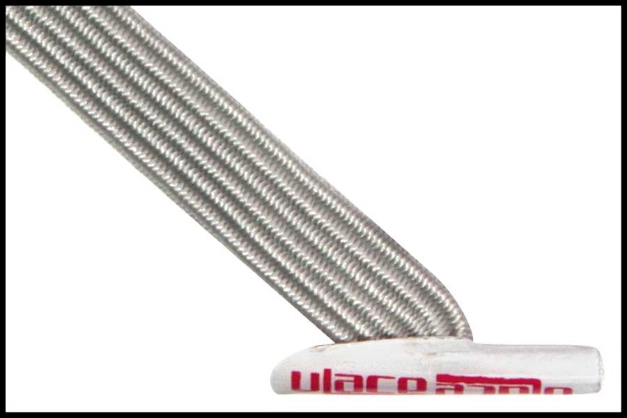 Afbeelding van Ulace veters voor sneakers met 6 gaatjes metallic silver elastiek