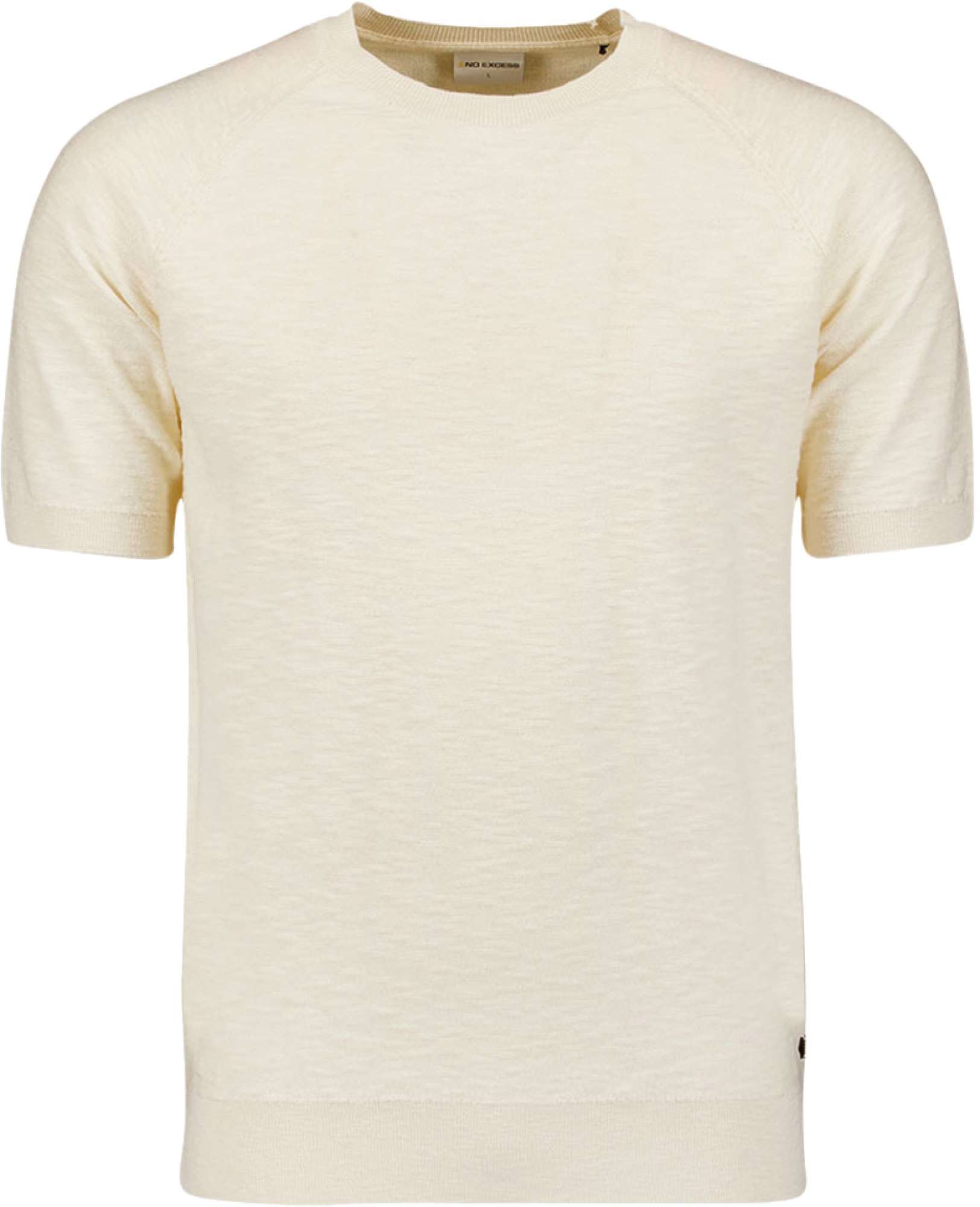 No Excess T-shirt korte mouw ronde hals gebreid cream