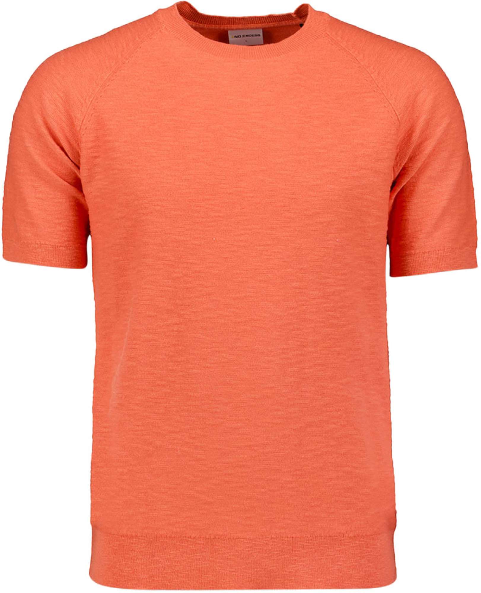 No Excess T-shirt korte mouw ronde hals gebreid melon