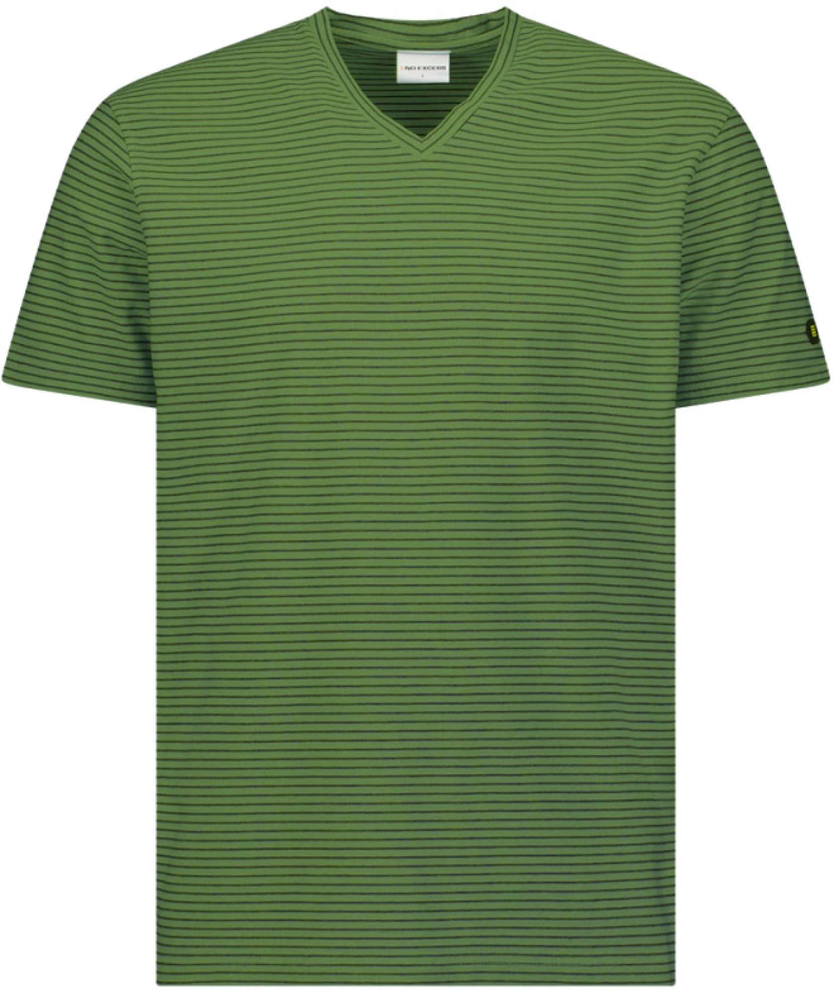 No Excess T-shirt korte mouw ronde hals met streep green