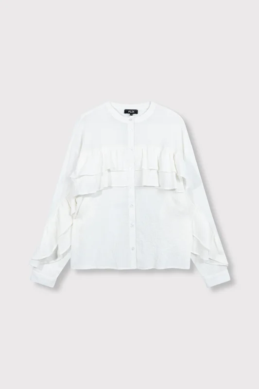 Alix The Label Structured chiffon ruffle blouse -