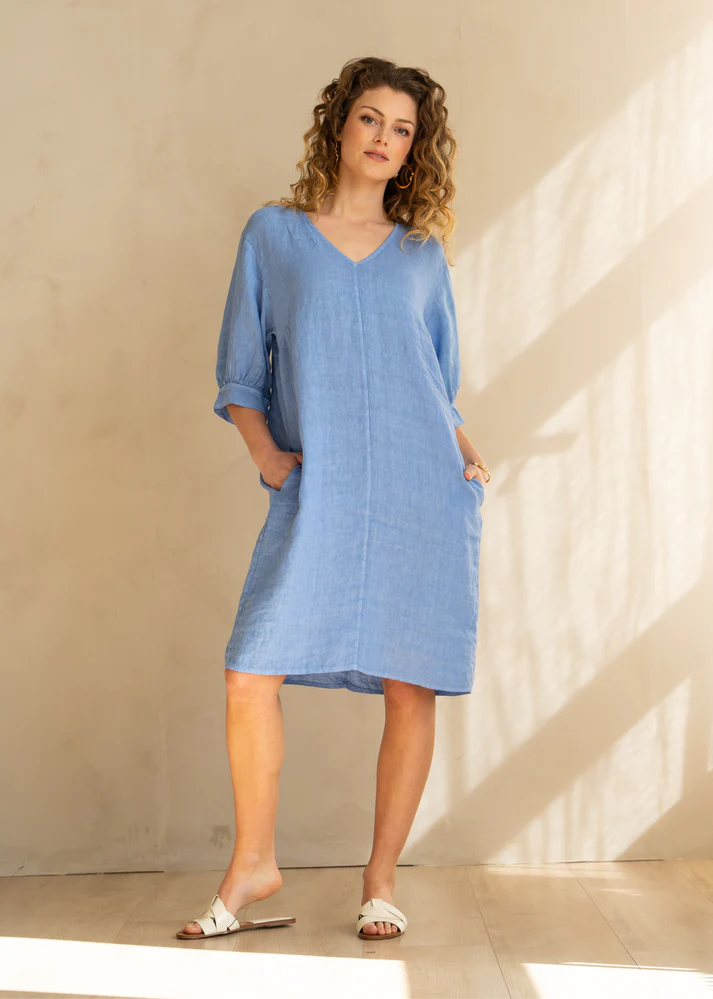 Afbeelding van Simple Dionne dress cornflower blue