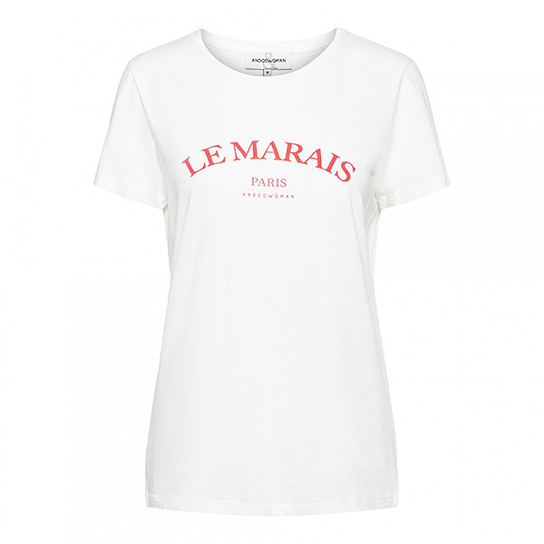 &Co Woman &co women t-shirt sasha white/flamingo