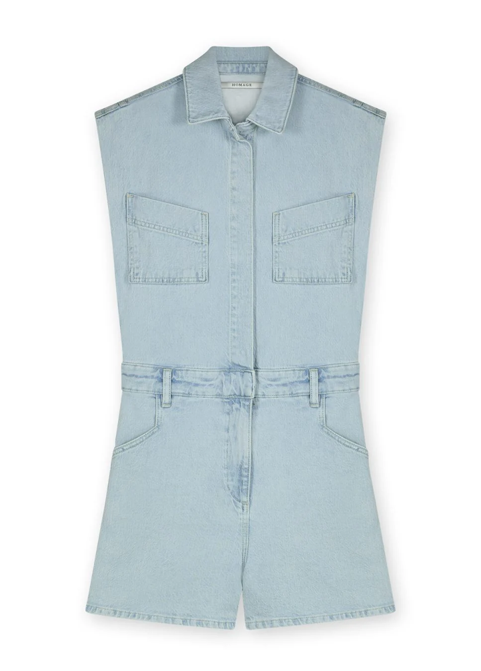 Afbeelding van Homage to Denim Licht sleeveless denim playsuit