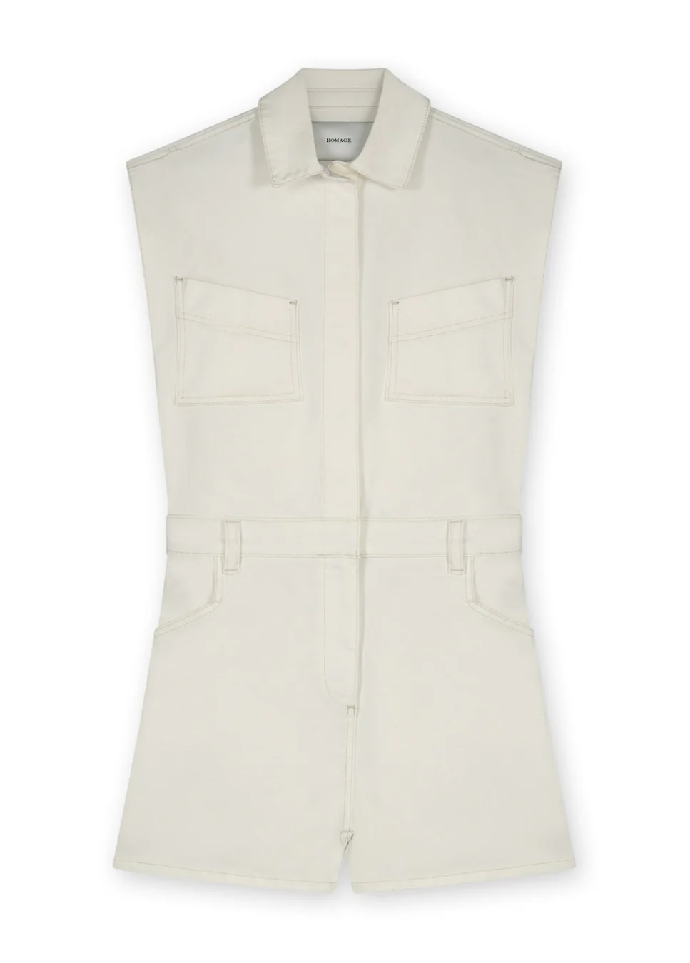 Afbeelding van Homage to Denim Off white sleeveless denim playsuit