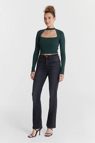 Cup of Joe Matilda dames flare jeans black vintage
