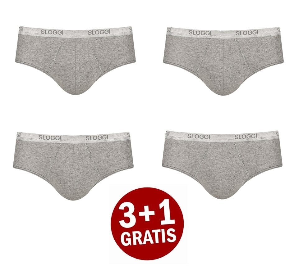 Sloggi Basic midi 4-pack grijs