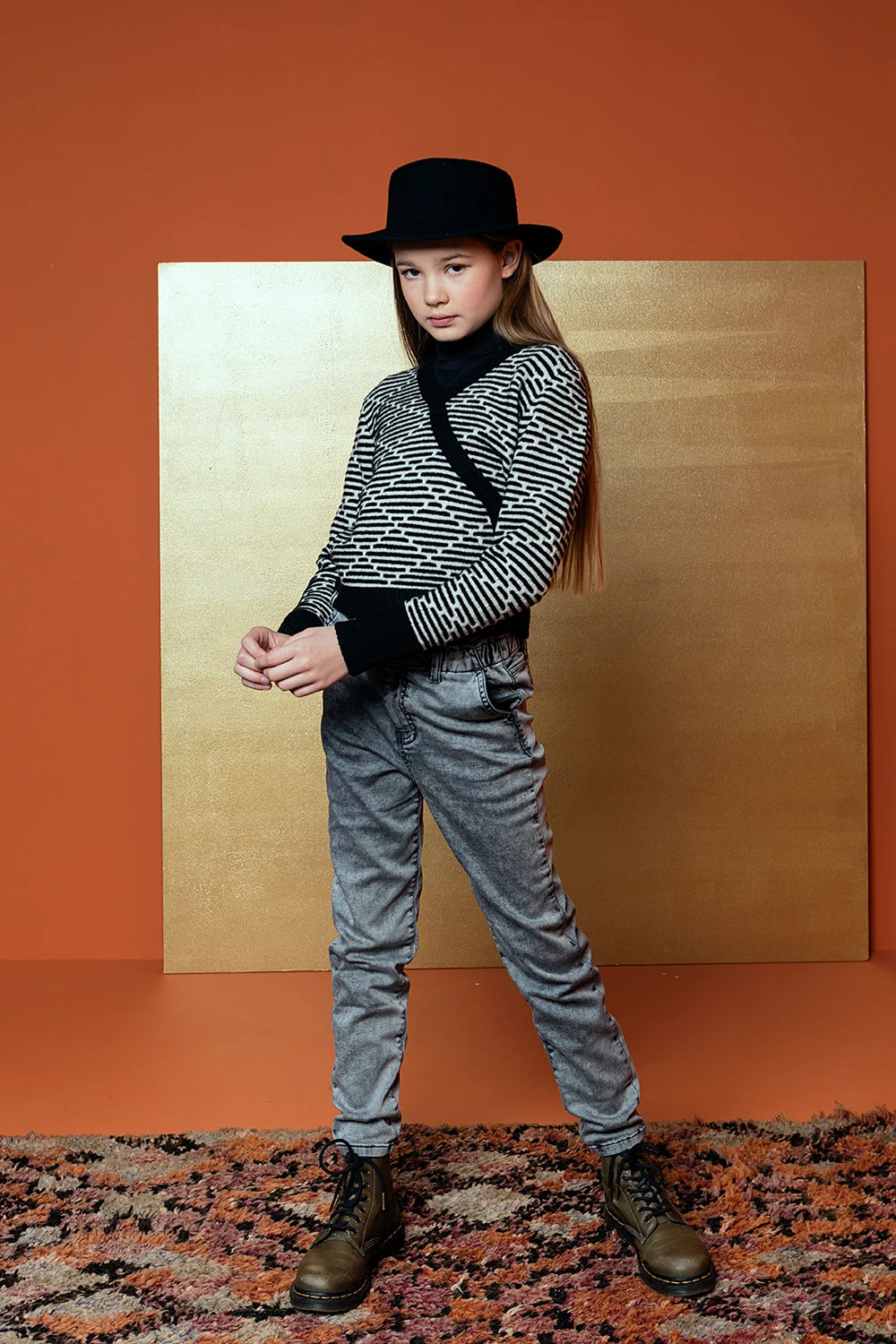 Afbeelding van Looxs Revolution Grey denim high waist voor meisjes in de kleur