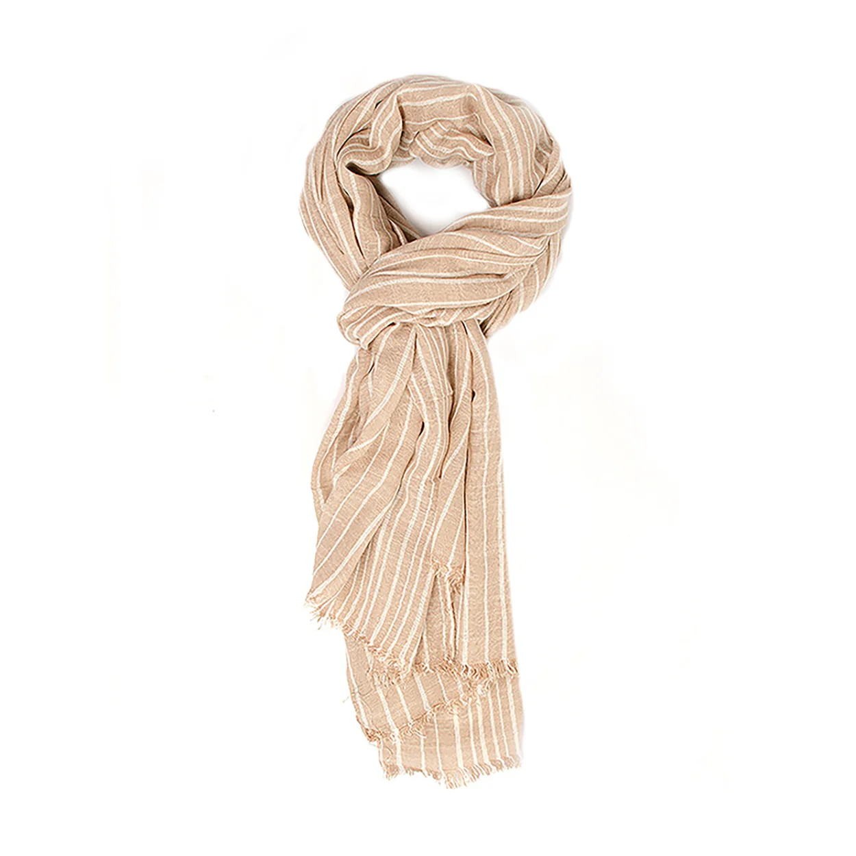 Afbeelding van Tresanti Cario | scarf with irregular stripes | taupe