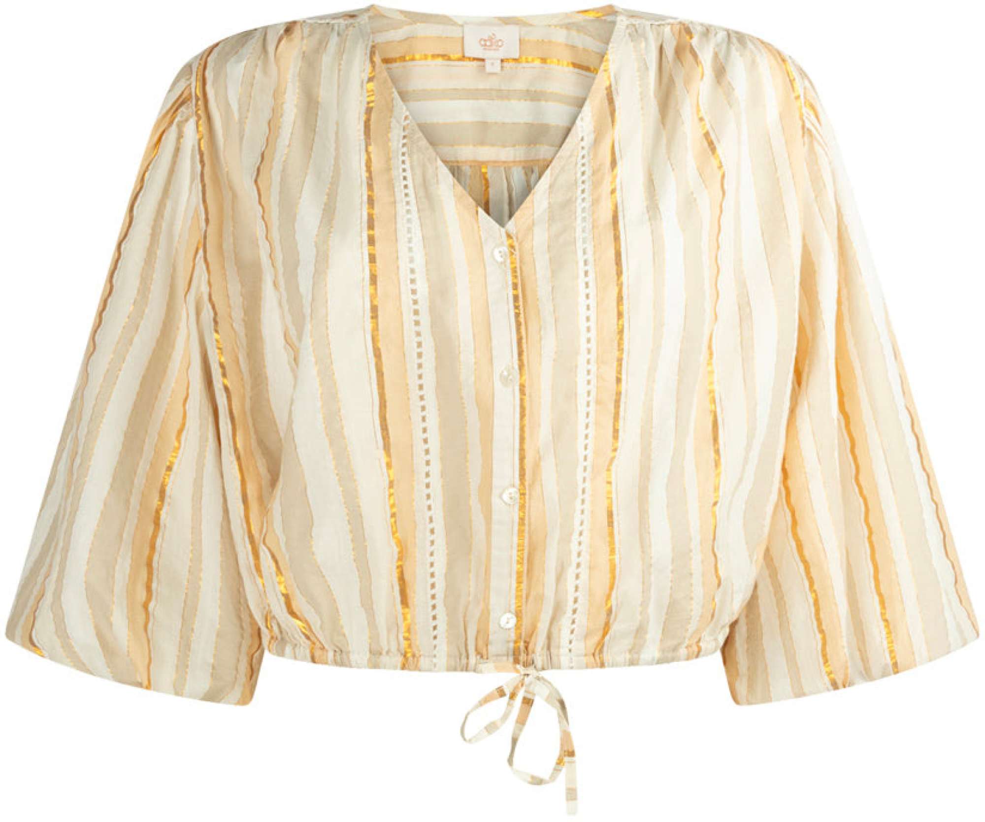 Afbeelding van Aaiko Birget blouse co 466 beige gold striped