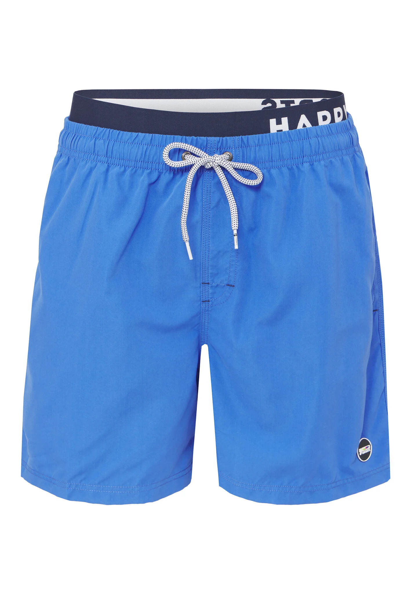 Happy Shorts Zwemshorts heren dubbele waistband effen blauw
