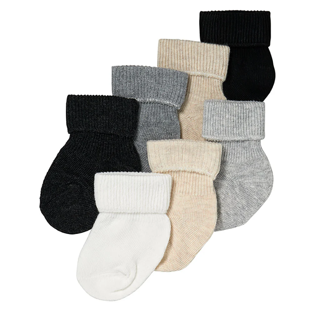 Afbeelding van Apollo Baby sokken basic sokjes jongens & meisjes giftbox 7-pack