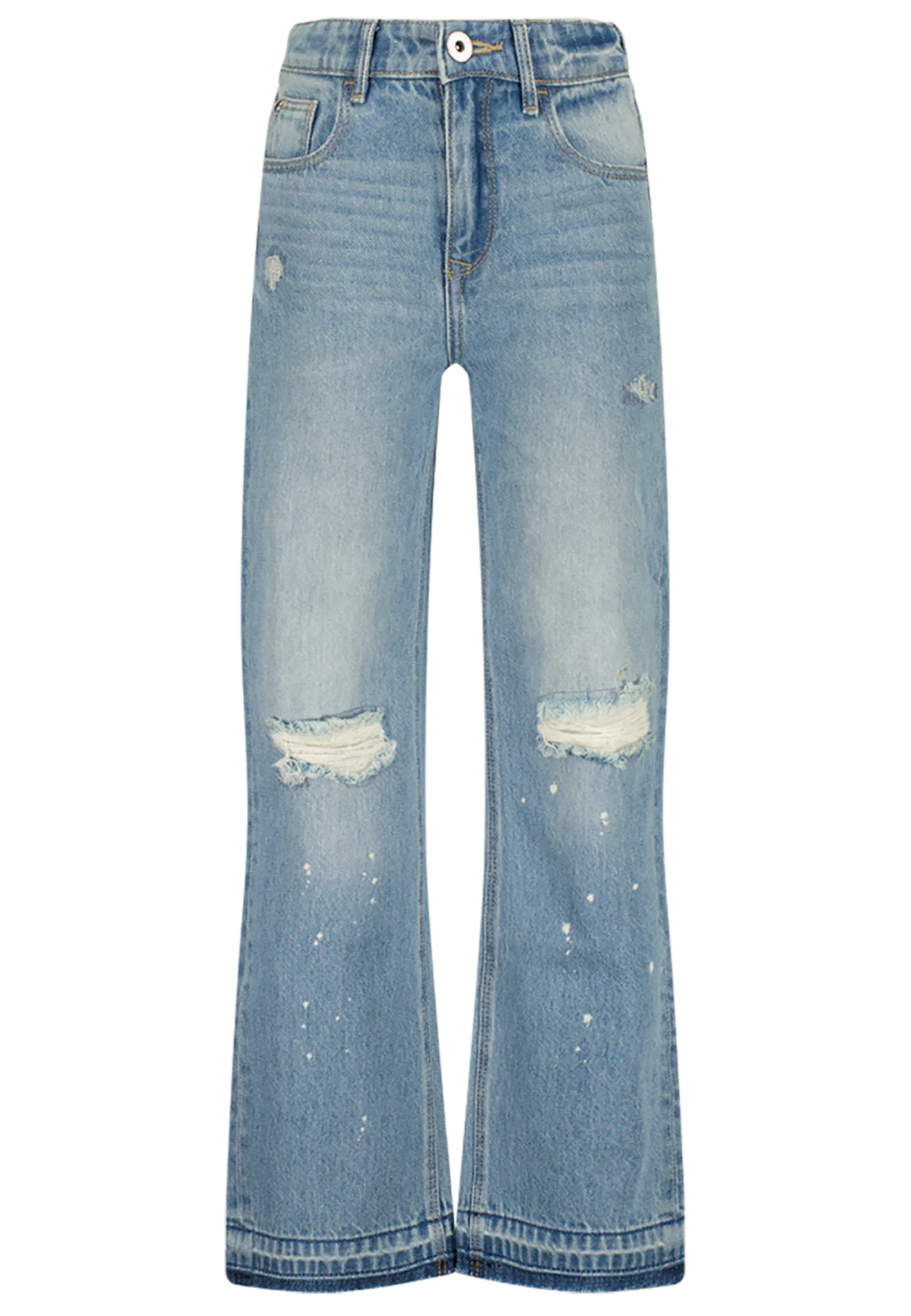 Afbeelding van Vingino Meiden jeans cato destroy wide leg fit mid blue wash