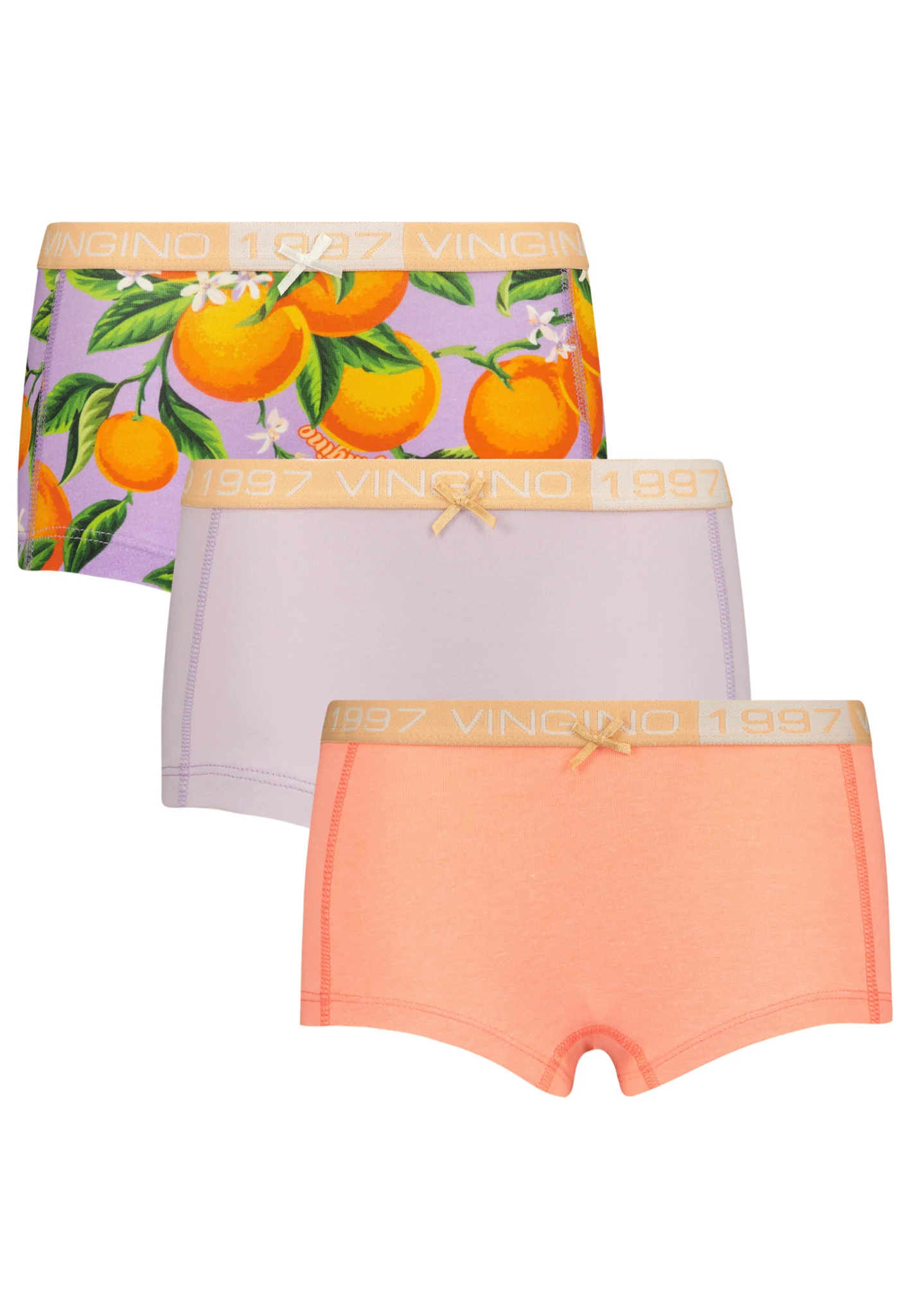 Afbeelding van Vingino Meiden ondergoed 3-pack boxers orange wave