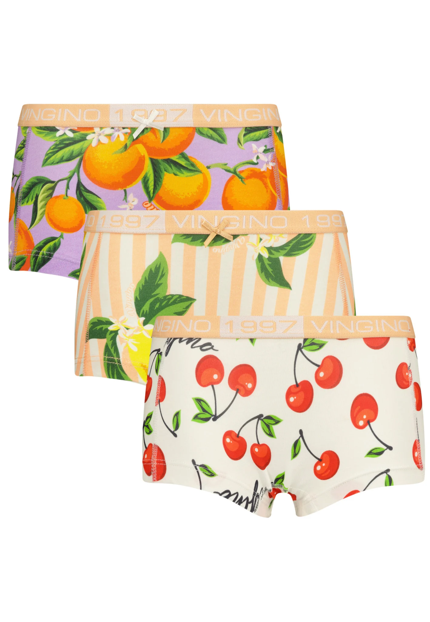 Afbeelding van Vingino Meiden ondergoed 3-pack boxers fruit sunset coral