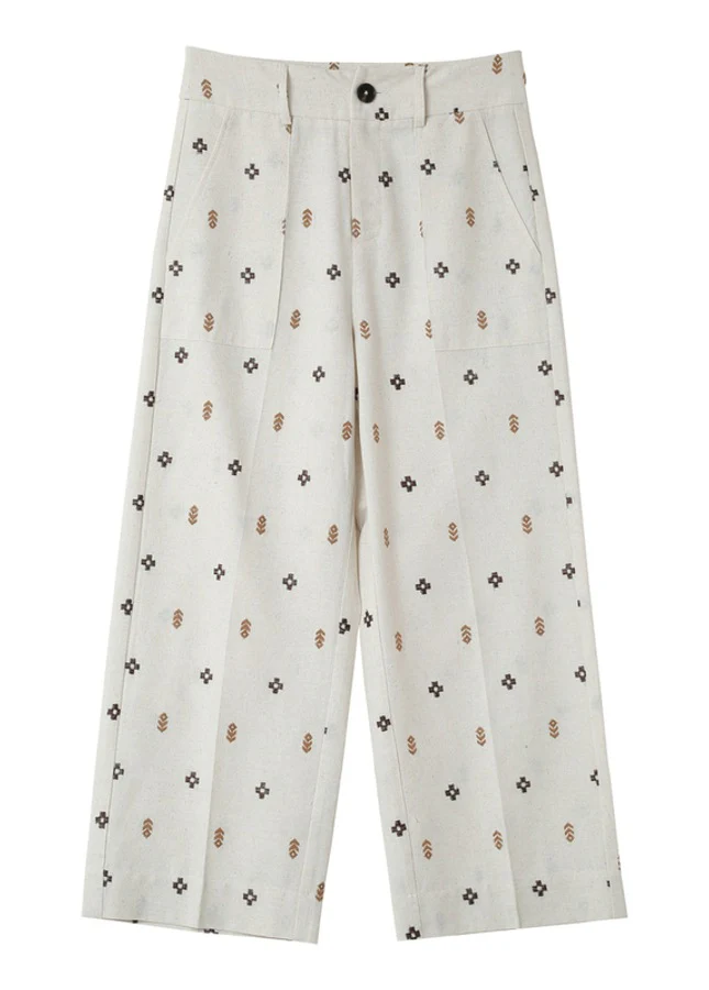 Grace & Mila Linnen pantalon met print messina
