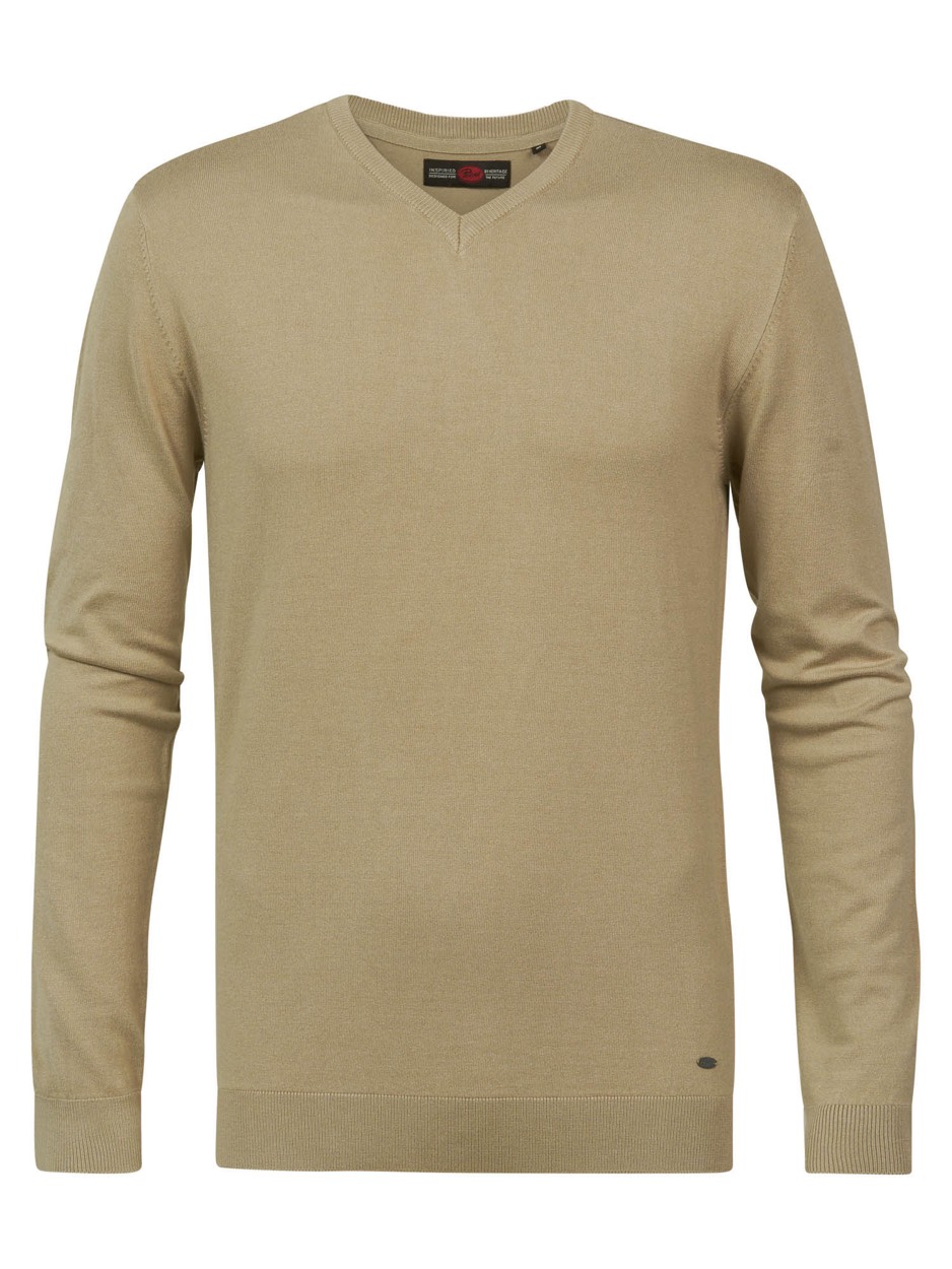 Petrol Industries Trui v- hals uni taupe