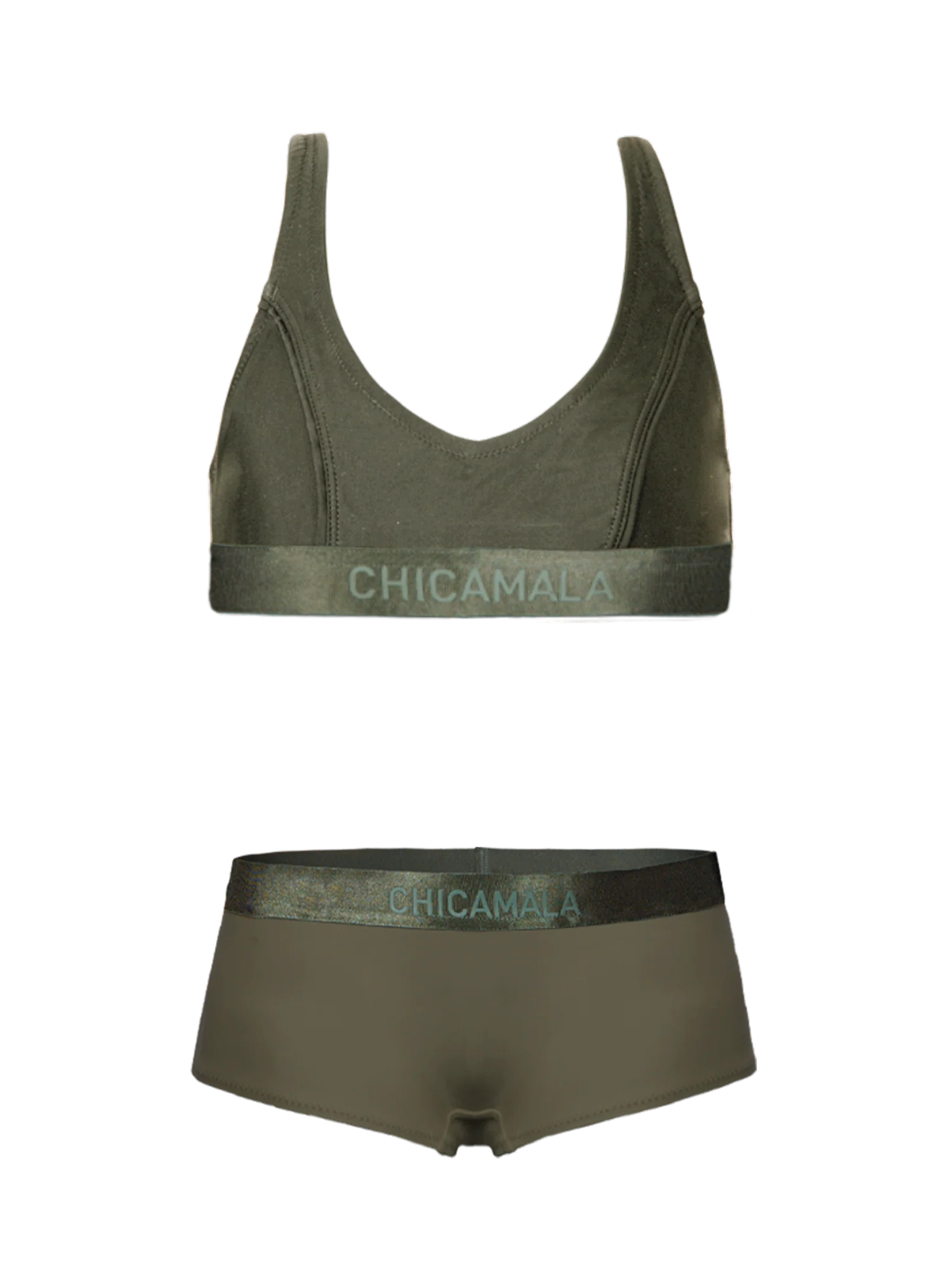 Muchachomalo Meisjes racerback bikini effen