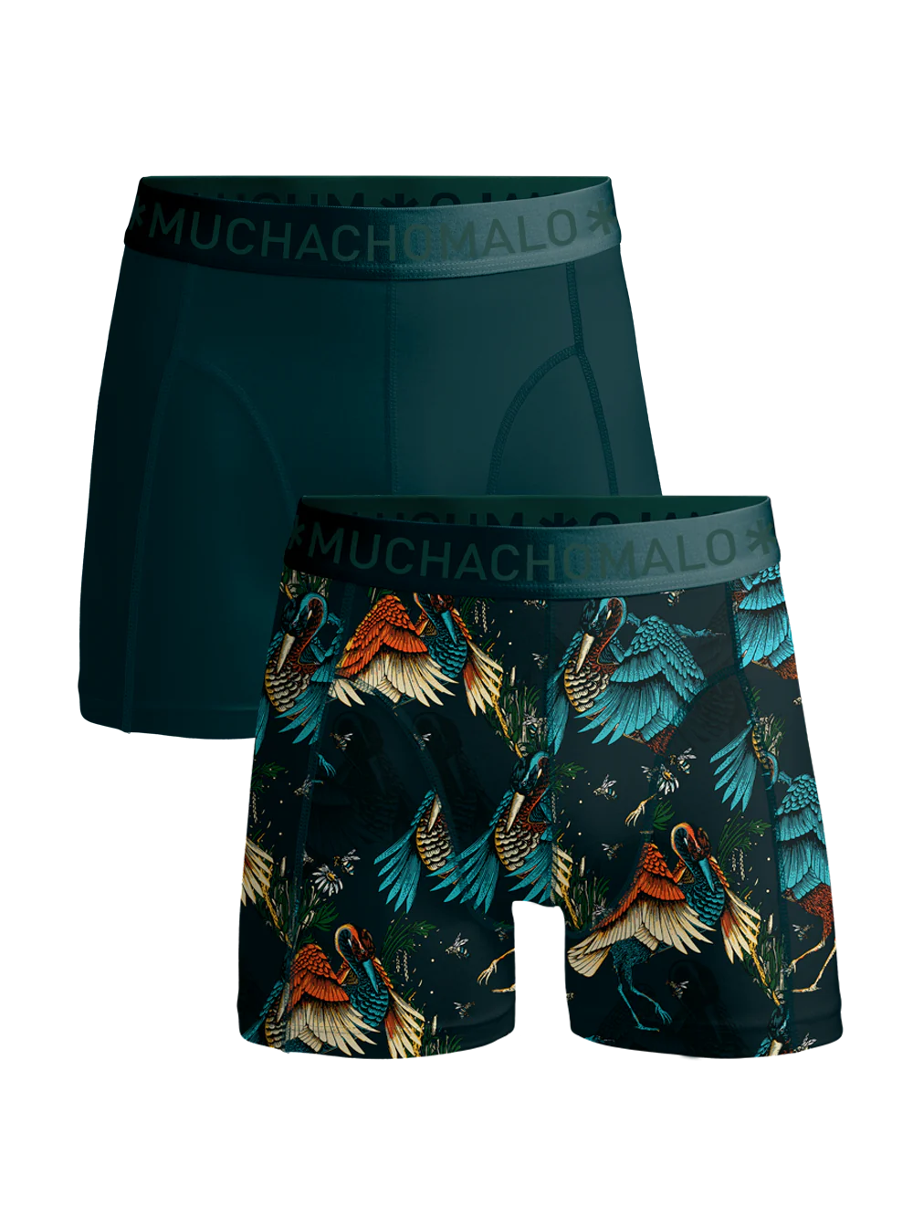 Muchachomalo Jongens 2-pack boxershorts print/effen
