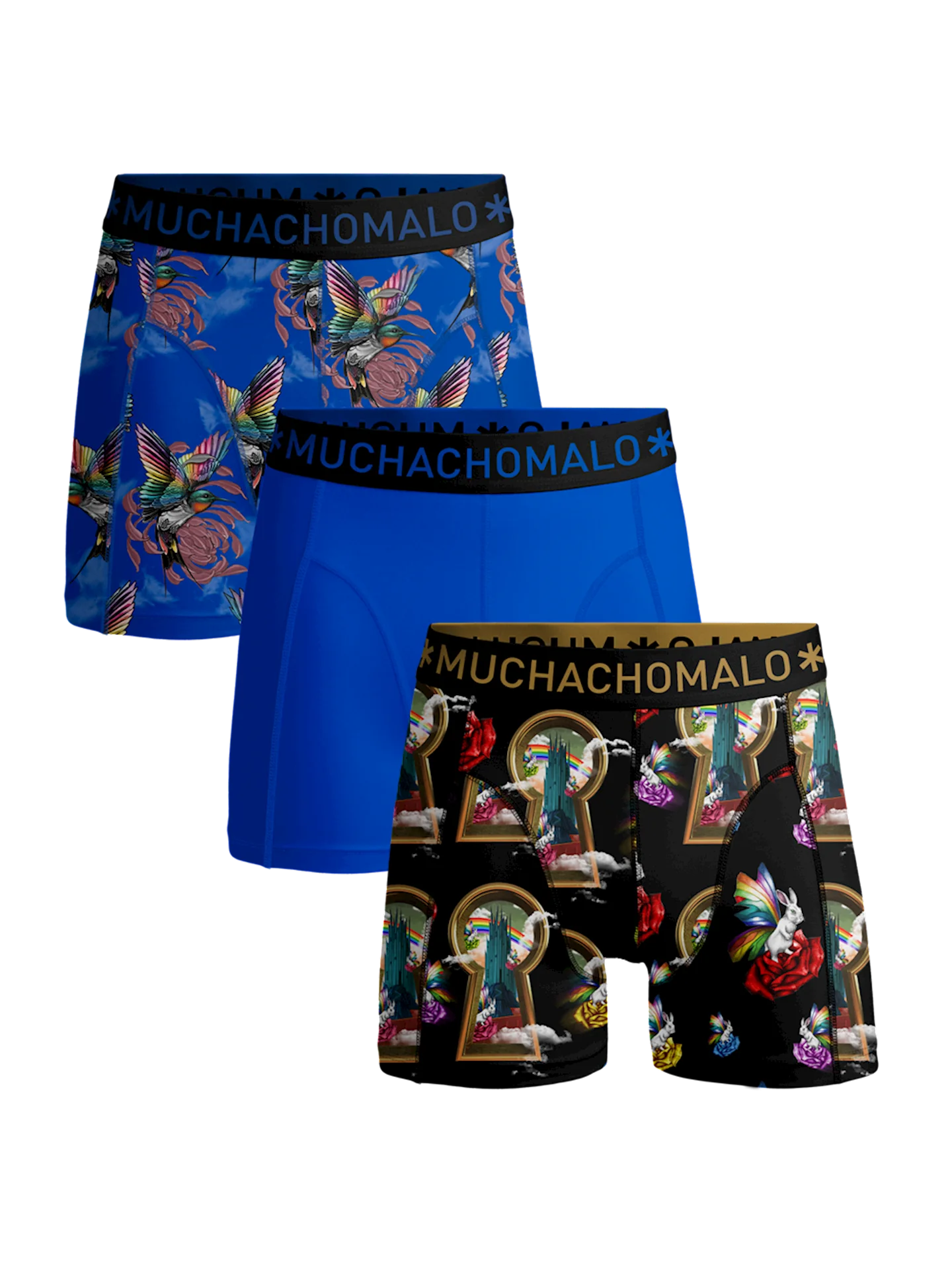 Muchachomalo Jongens 3-pack boxershorts over the rainbow
