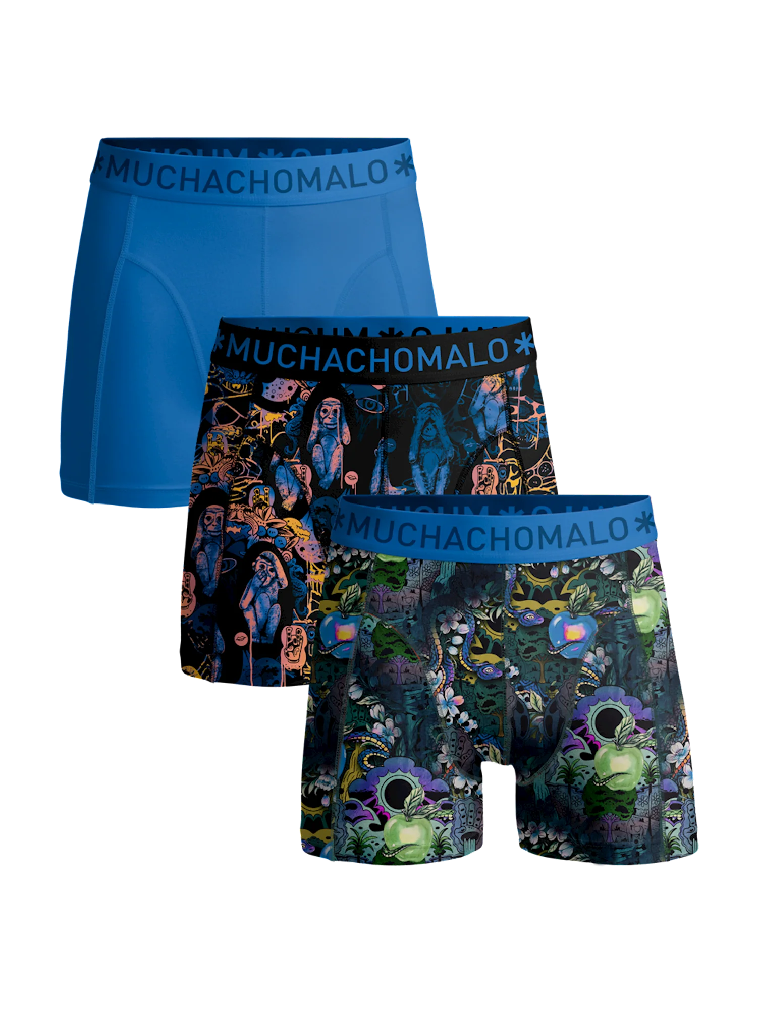 Muchachomalo Jongens 3-pack boxershorts fruitnoevil