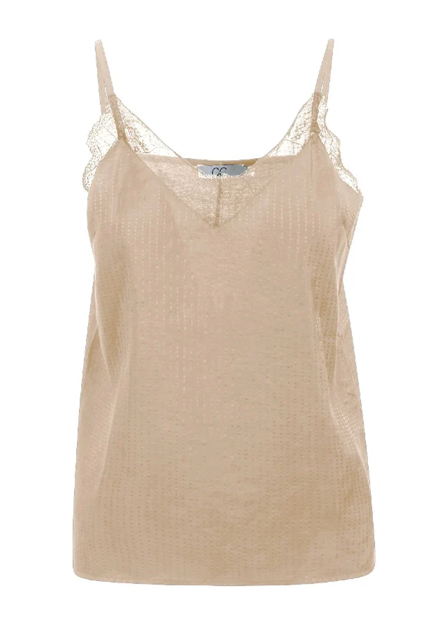 Coster Copenhagen Nude top met kant luna