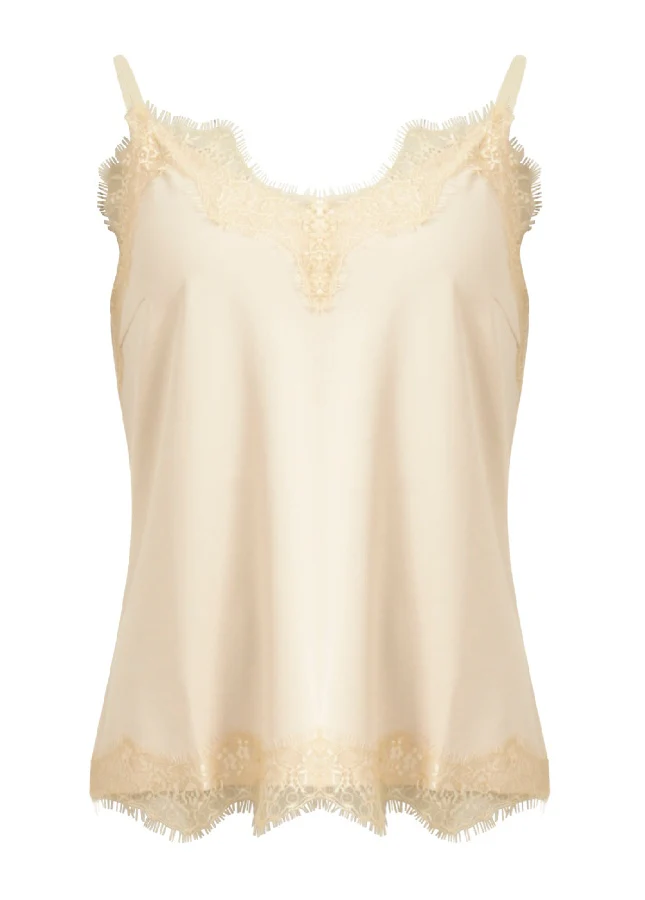 Coster Copenhagen Nude lace top met kant
