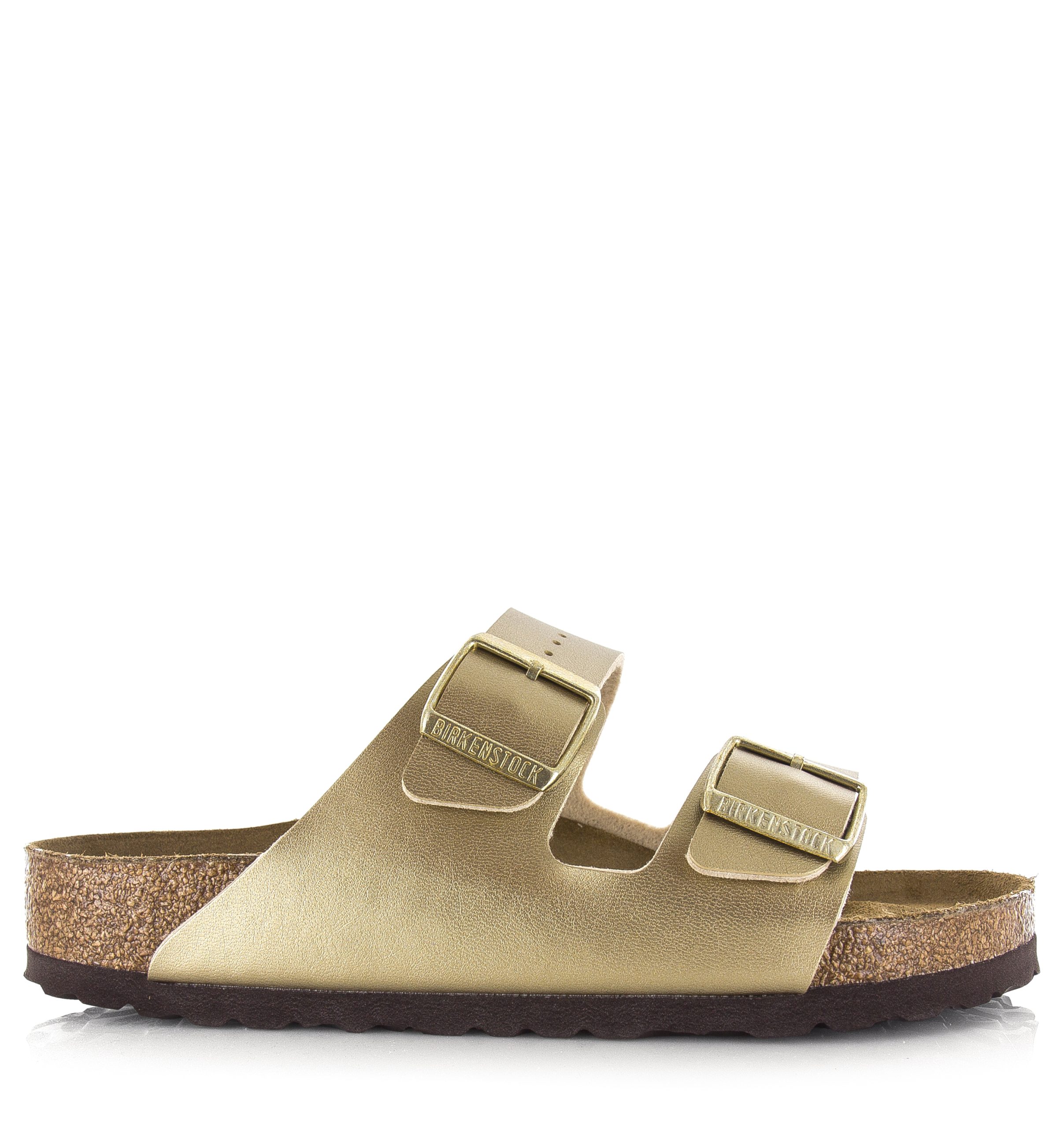 Afbeelding van Birkenstock Arizona | gold platte sandalen dames