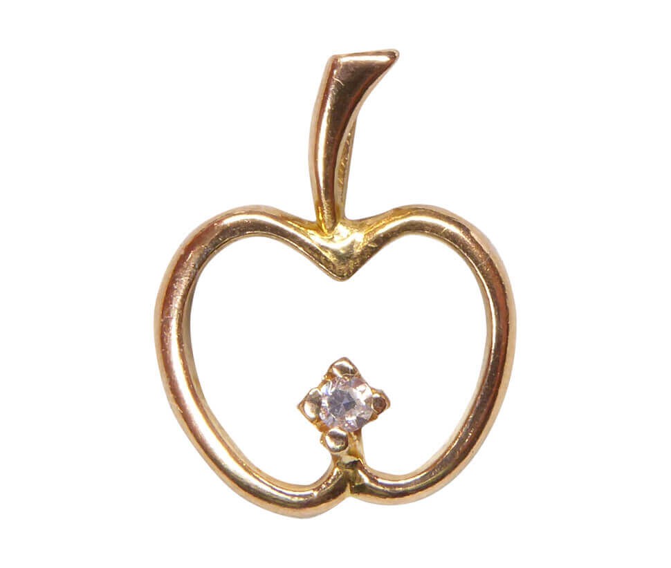 Afbeelding van Christian Gouden appel hanger met diamant