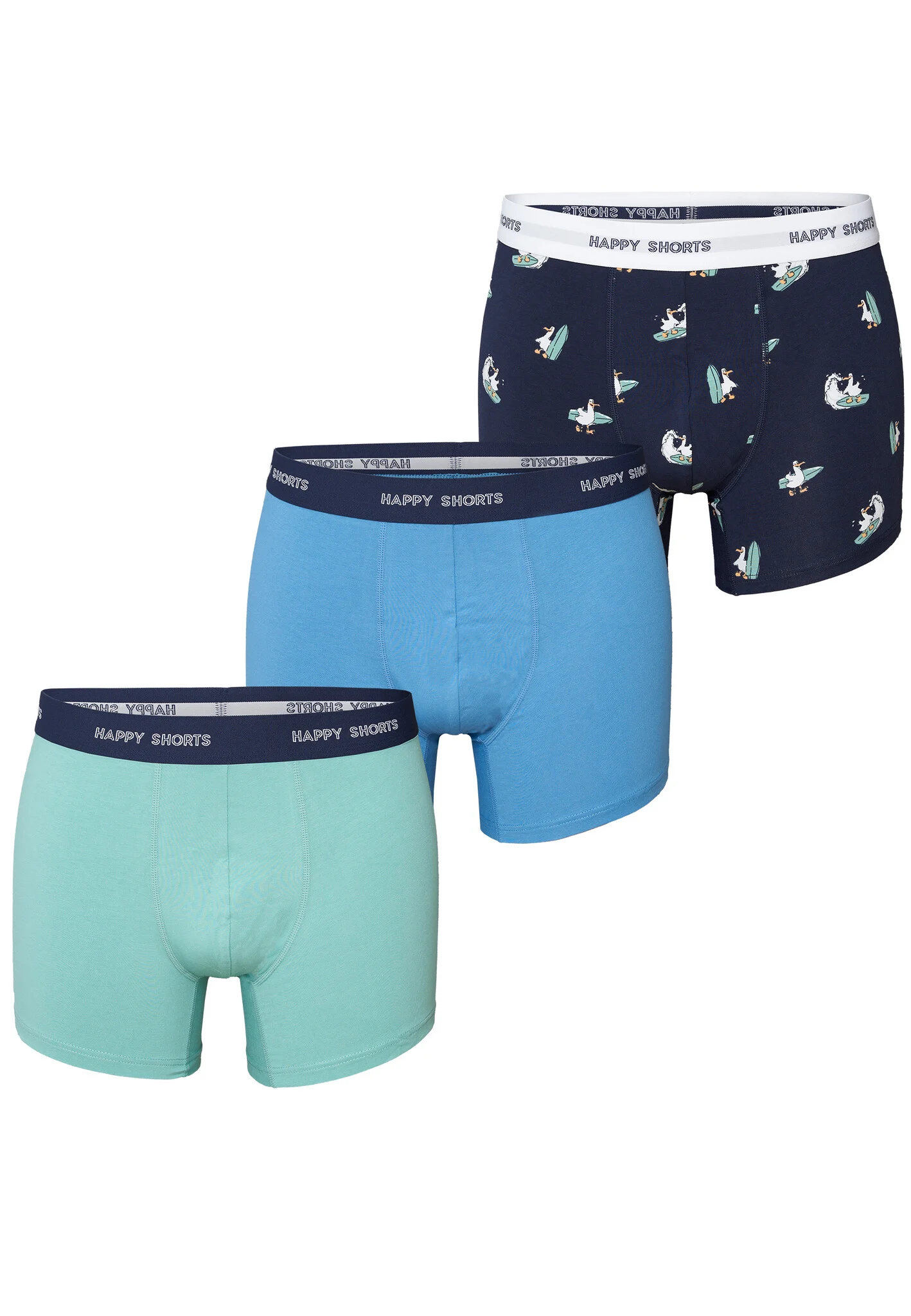 Happy Shorts Heren boxershorts trunks surfing seagull 3-pack