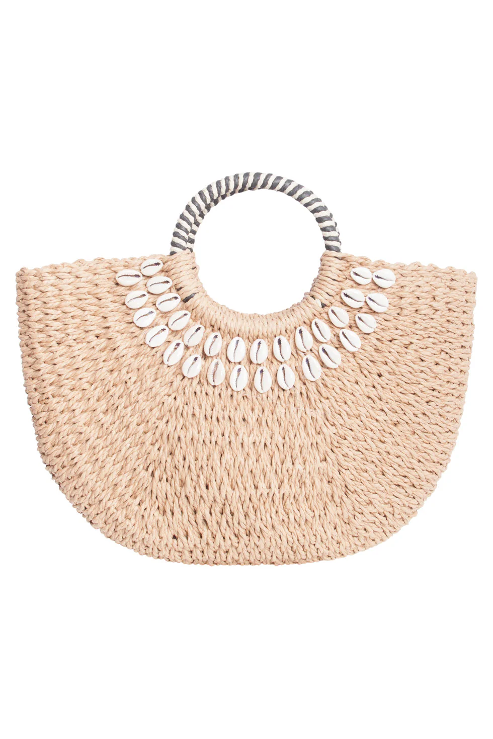 Smashed Lemon 56028 strandtas donkerzand met schelpenborduursel