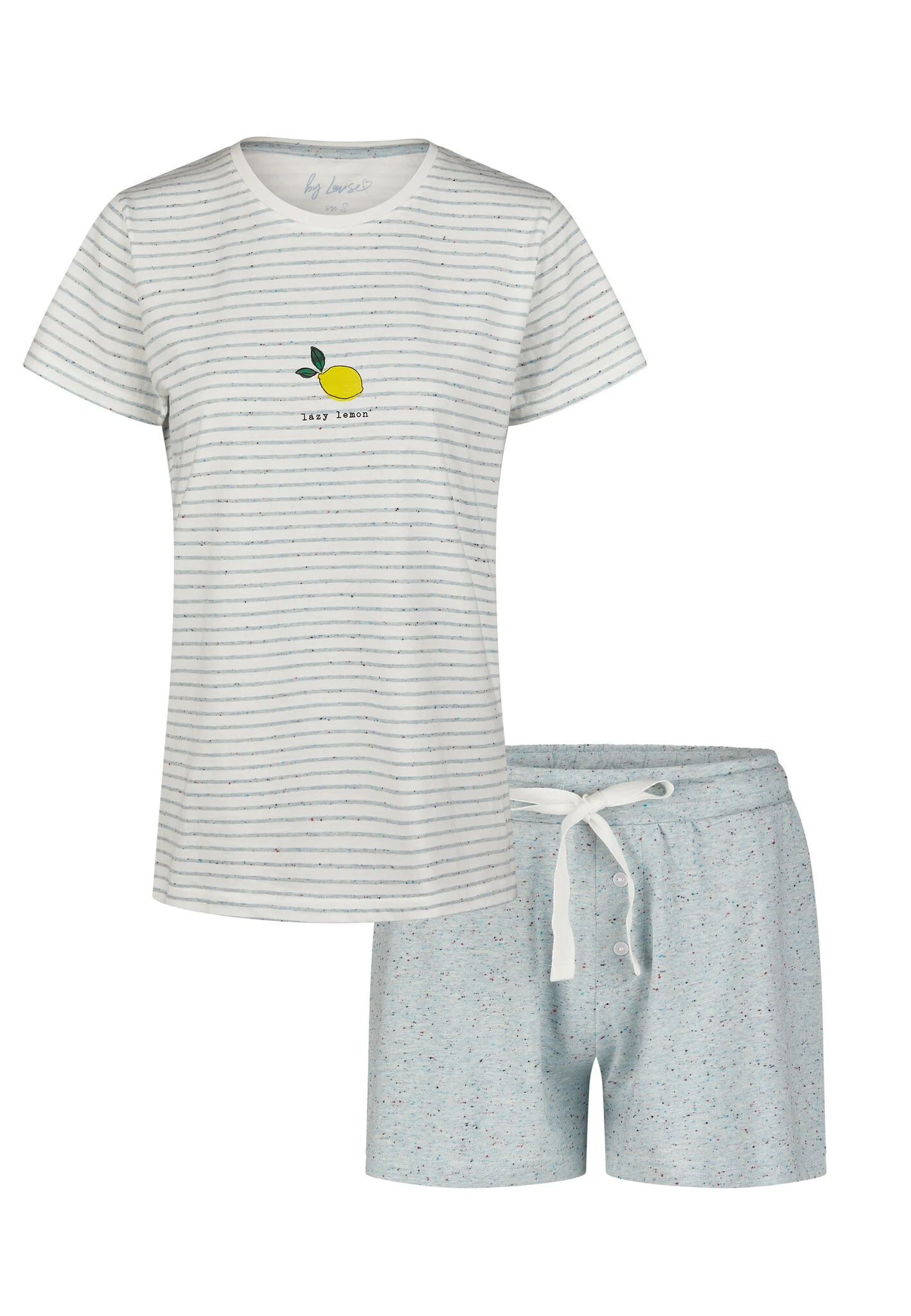 By Louise Dames korte pyjama set shortama gestreept