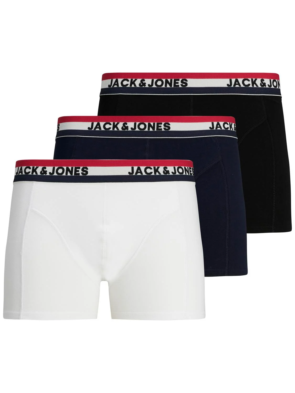 Jack & Jones Heren boxershorts trunks jacwaistband effen 3-pack