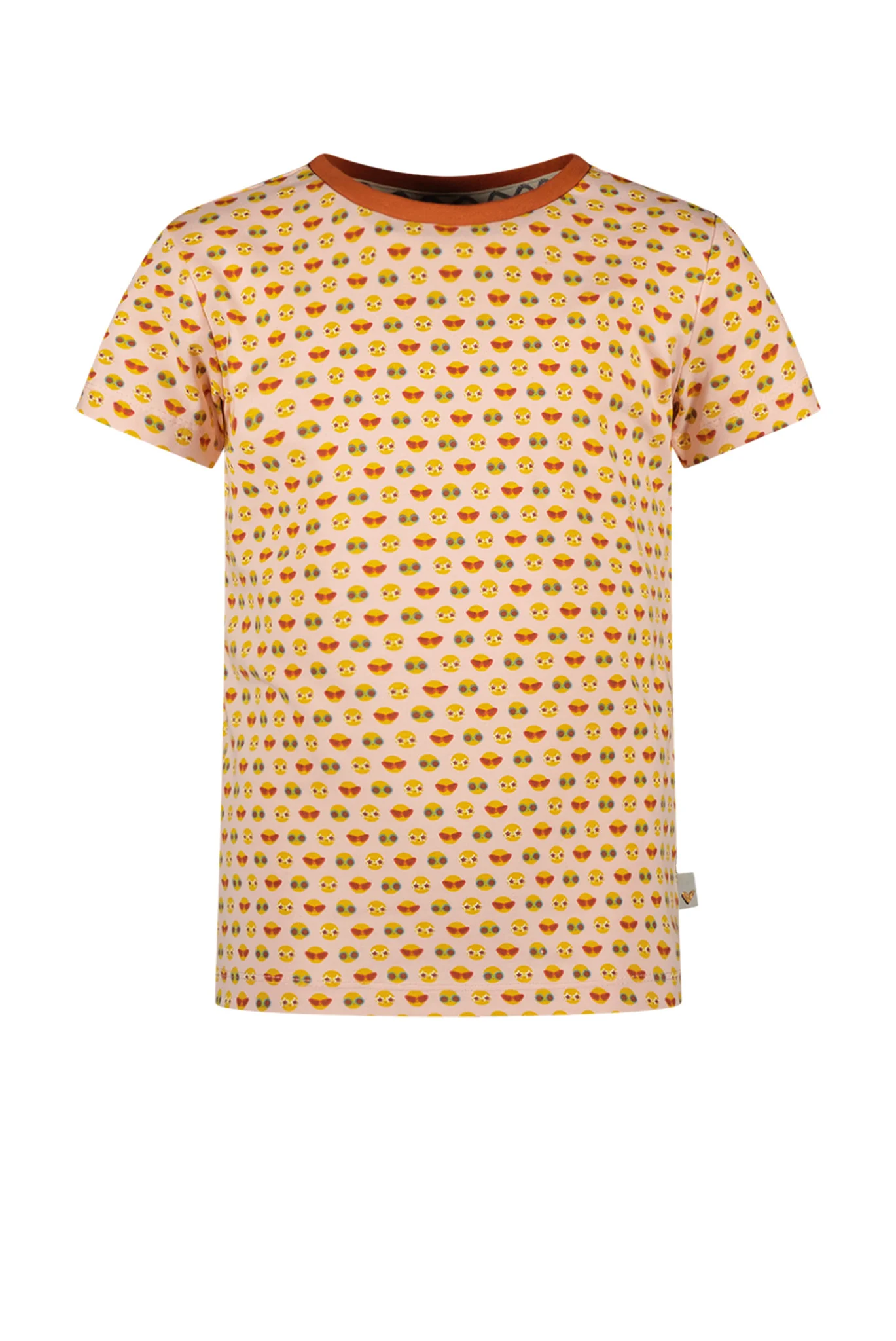 Moodstreet Meisjes t-shirt smiley aop licht