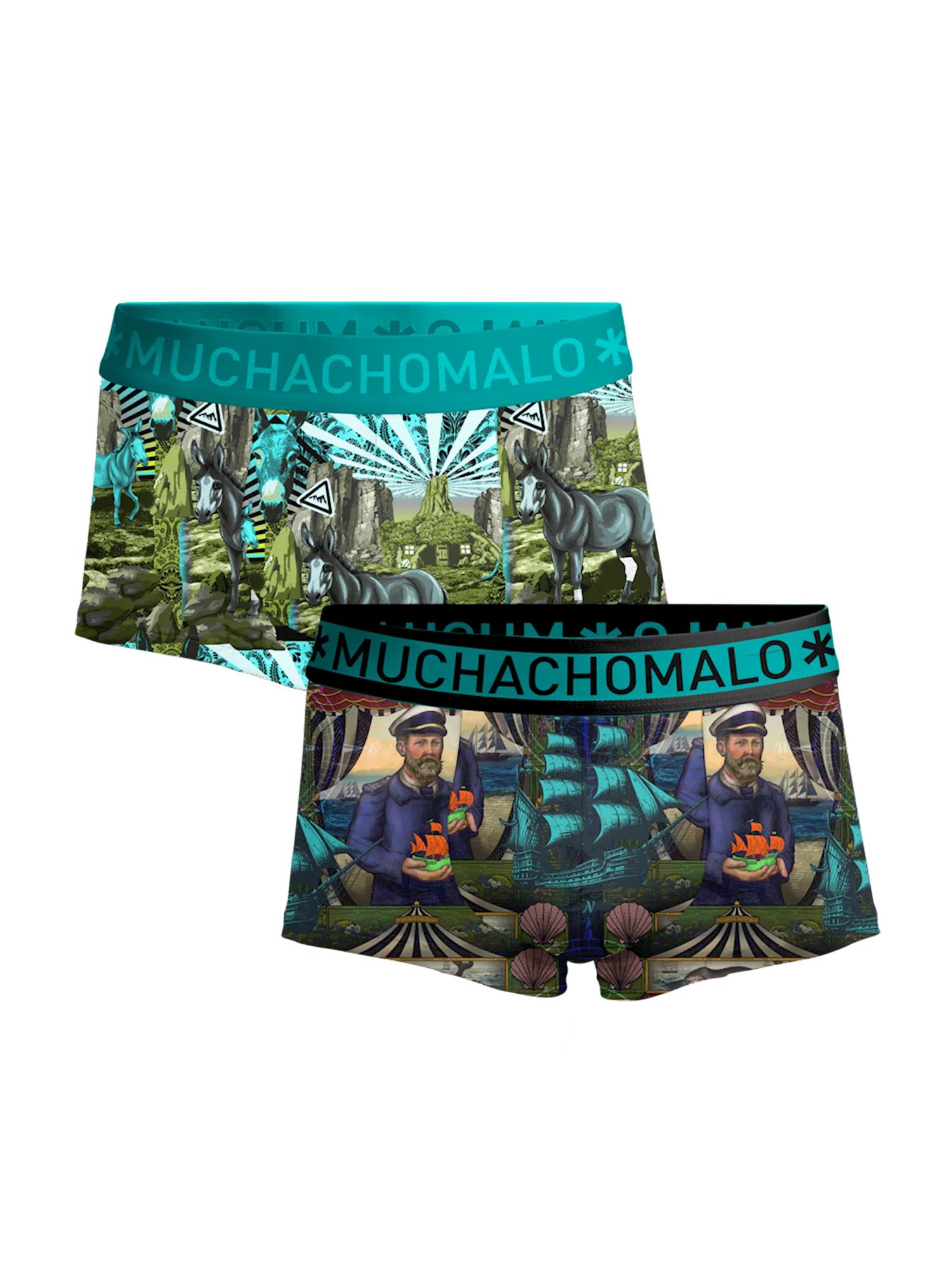 Muchachomalo Heren 2-pack trunks captain donkey