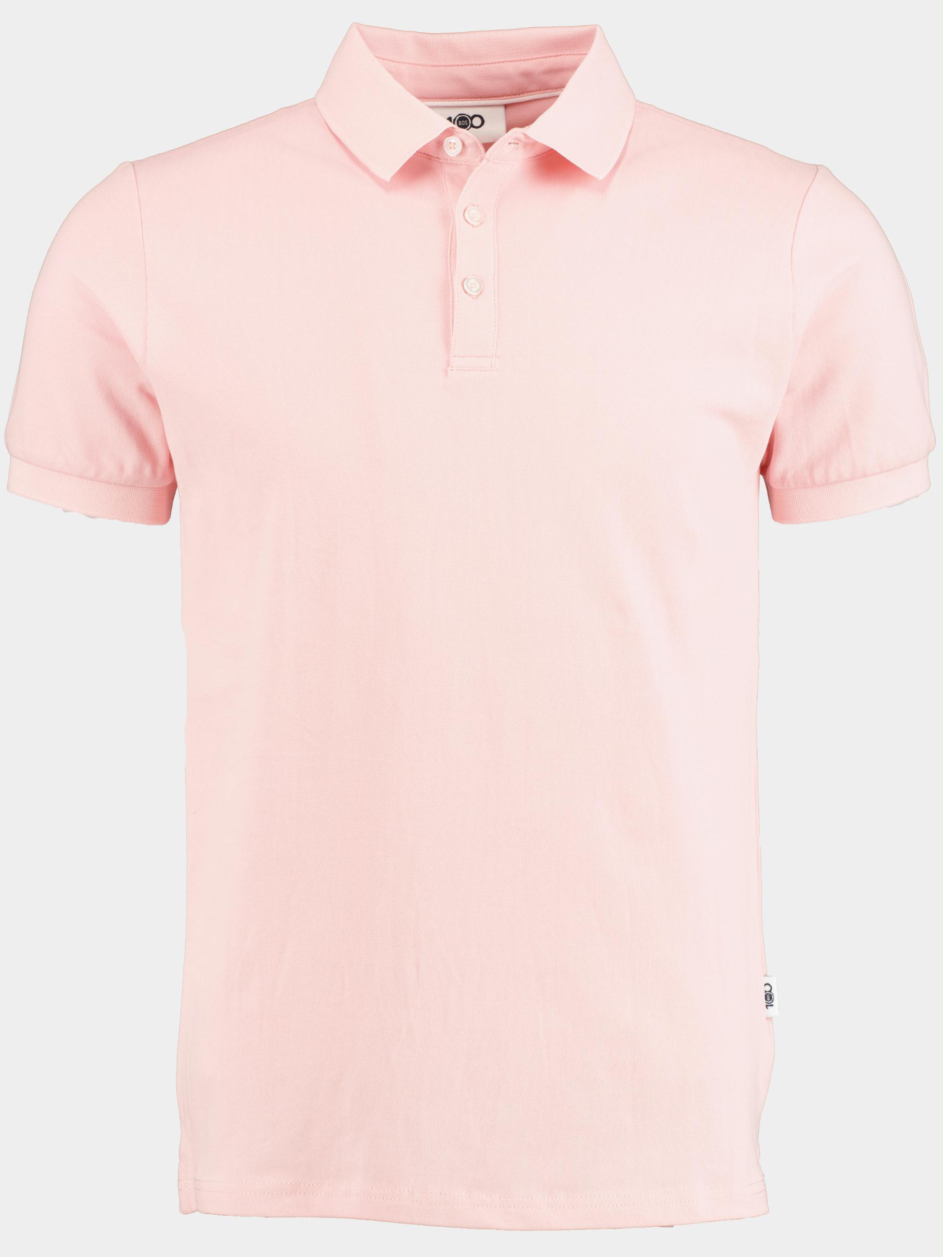 Bos Bright Blue Polo korte mouw oscar polo fine pique plain 22108os03bo/737 dusty mauve