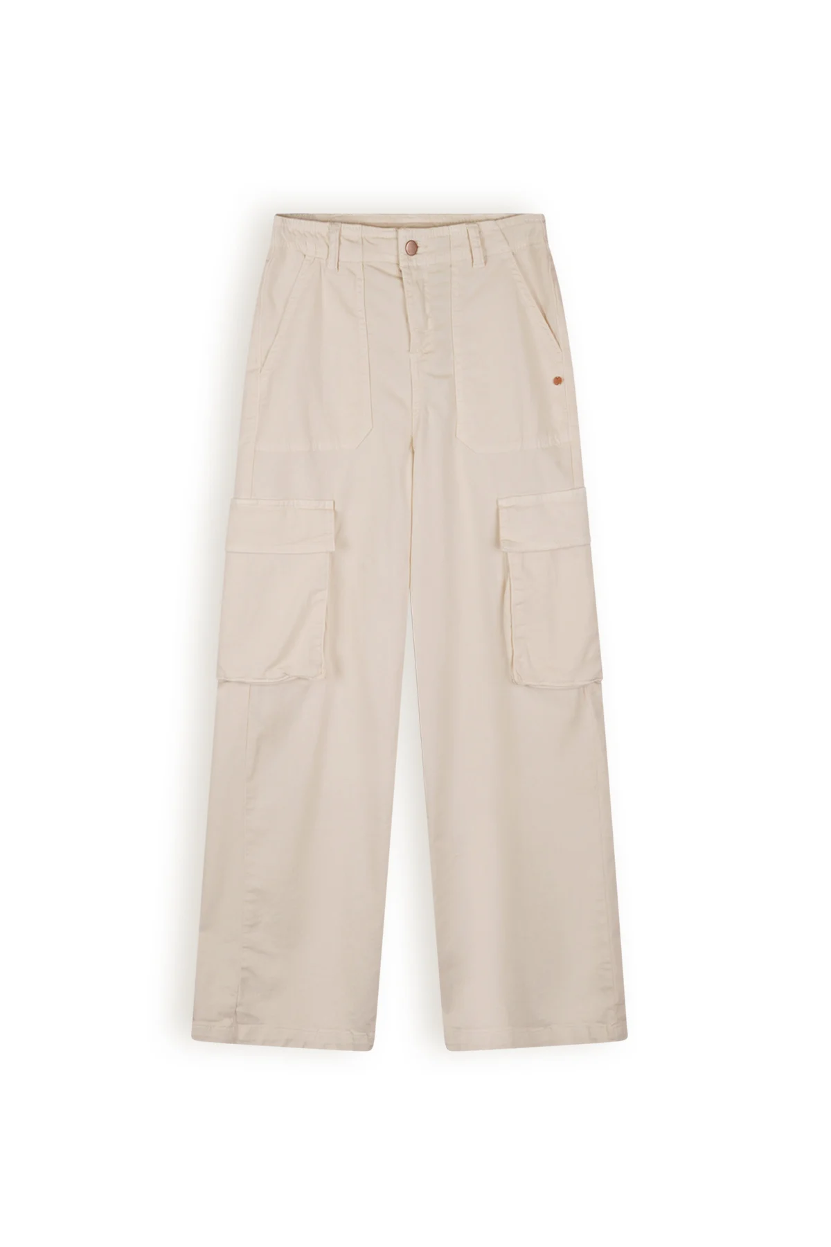 NoBell Meisjes broek cargo stretch susy pearled wit