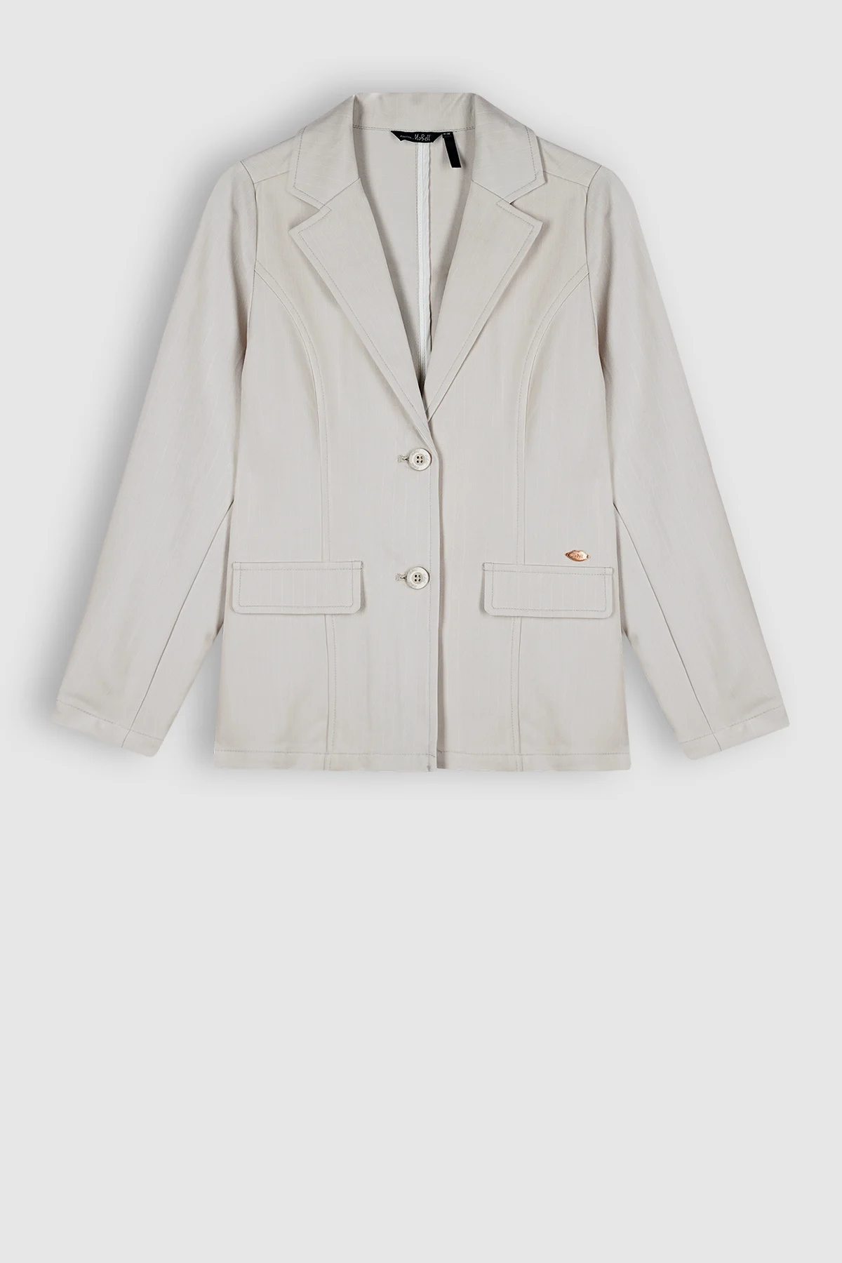 NoBell Meisjes blazer jasje krijtstreep bella grijs
