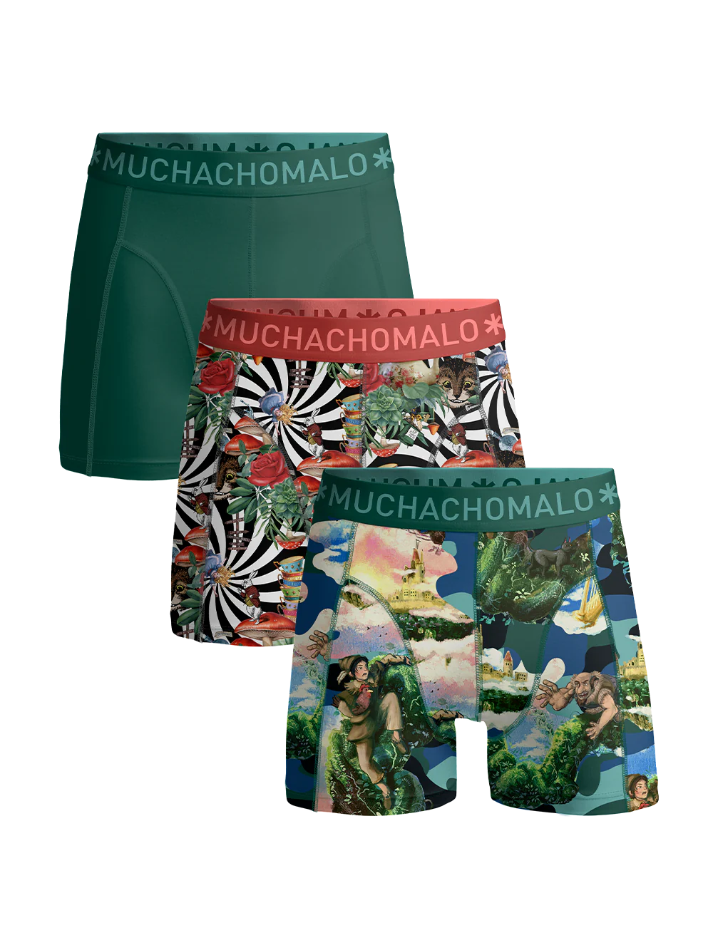 Muchachomalo Jongens 3-pack boxershorts jackbean alicewonder