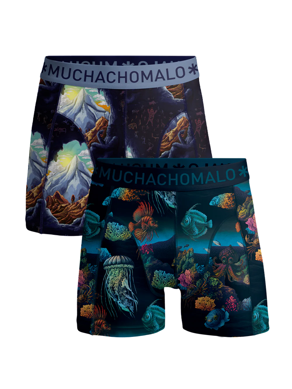 Muchachomalo Boys 2-pack boxer shorts deep sea mountaintops