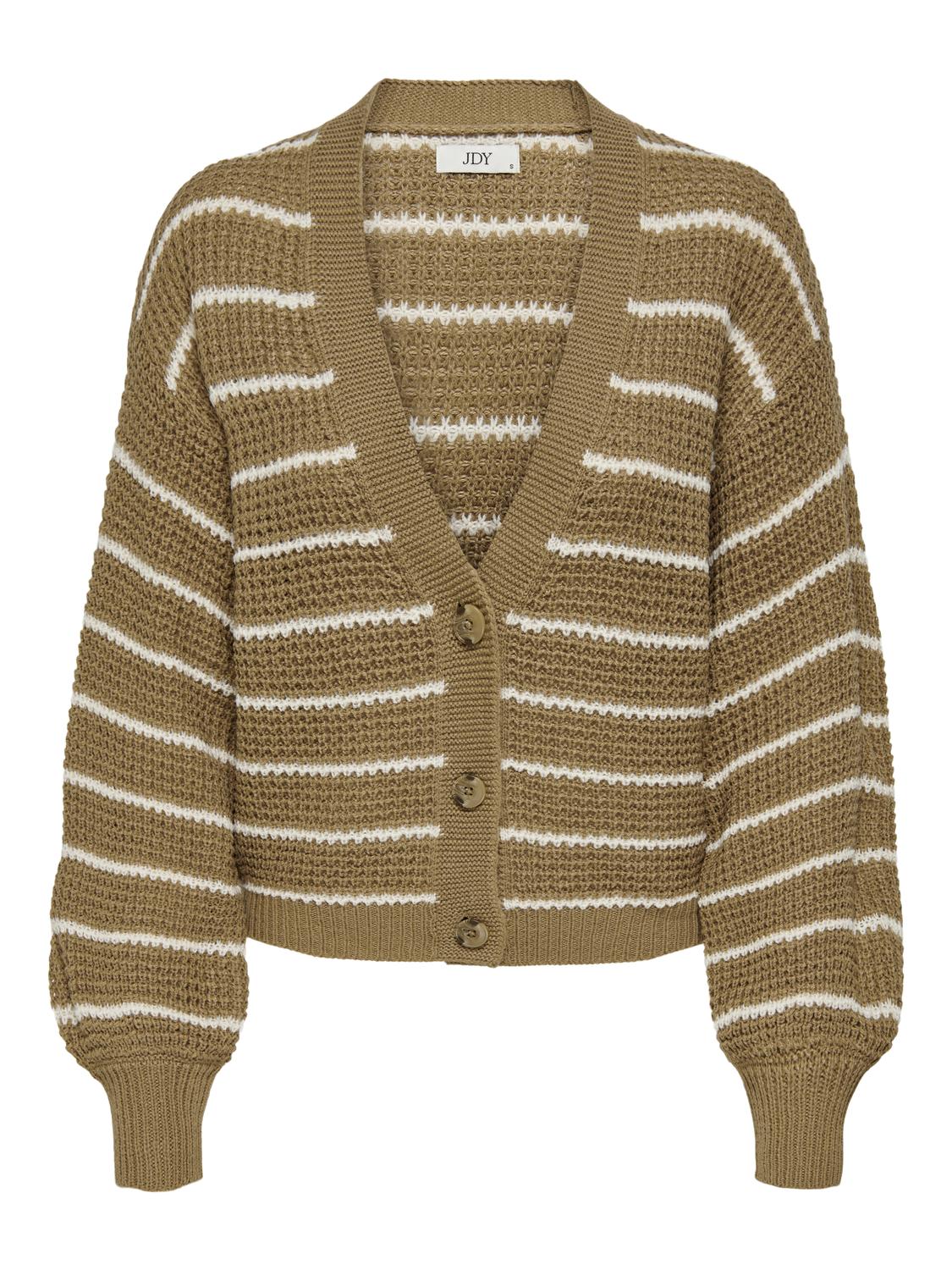 Afbeelding van Jacqueline de Yong Ellen l/s v-neck stripe cardigan