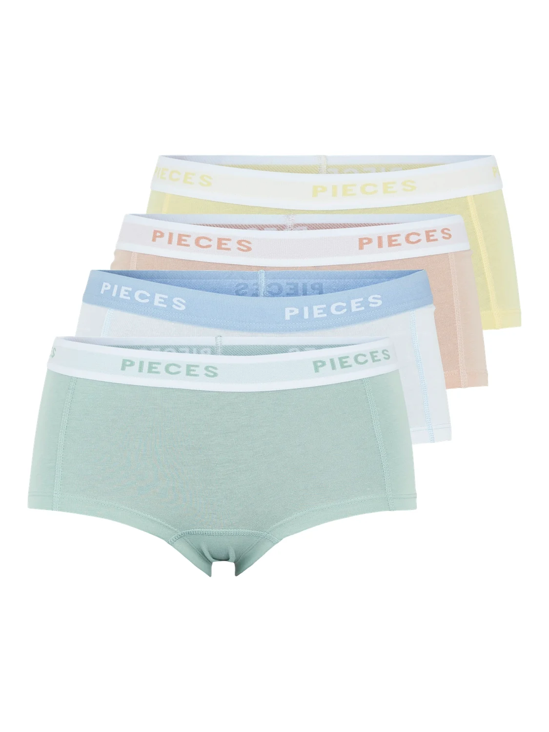 Pieces Dames hipsters 4-pack pclogo effen