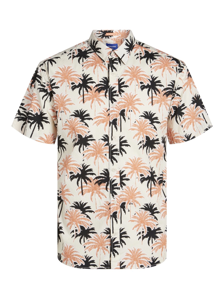 Jack & Jones Jorjoshua aruba aop shirt ss ecru dessin