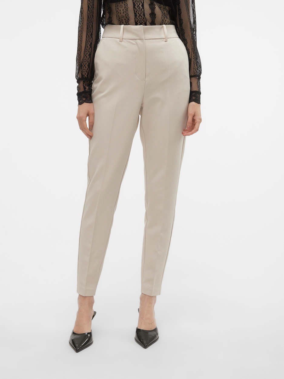 Vero Moda Vmholly hr tapered pant beige