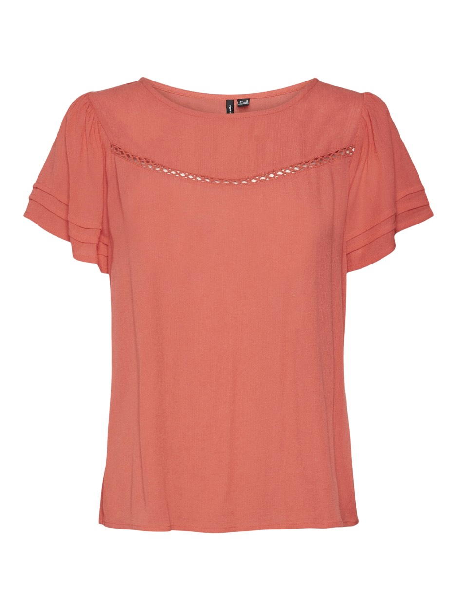 Vero Moda Vmmenny ss lace top wnv ga koraal