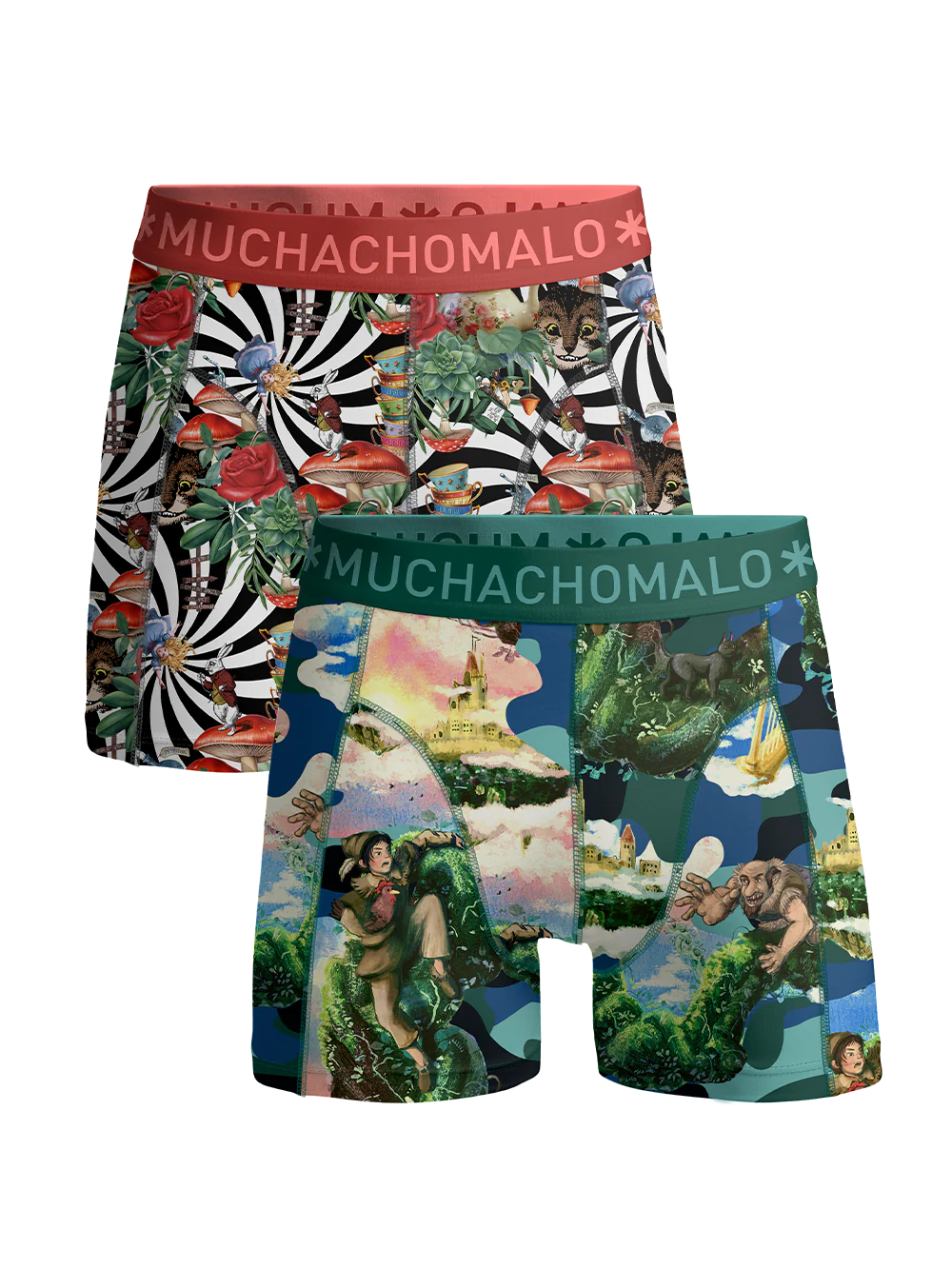 Muchachomalo Jongens 2-pack boxershorts jackbean alicewonder