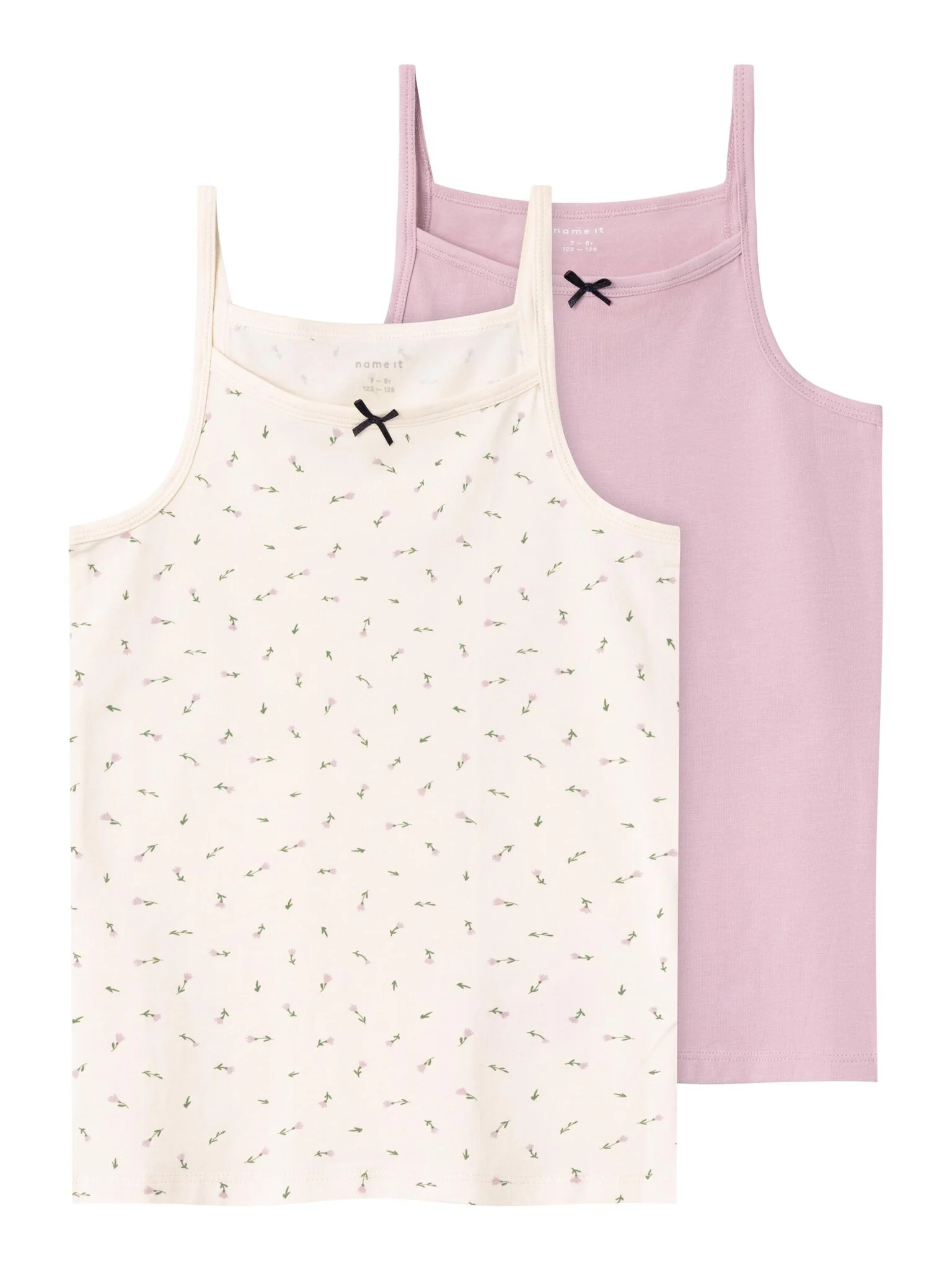 Name It Kinder topje meisjes nkfstrap 2-pack roze/off-white