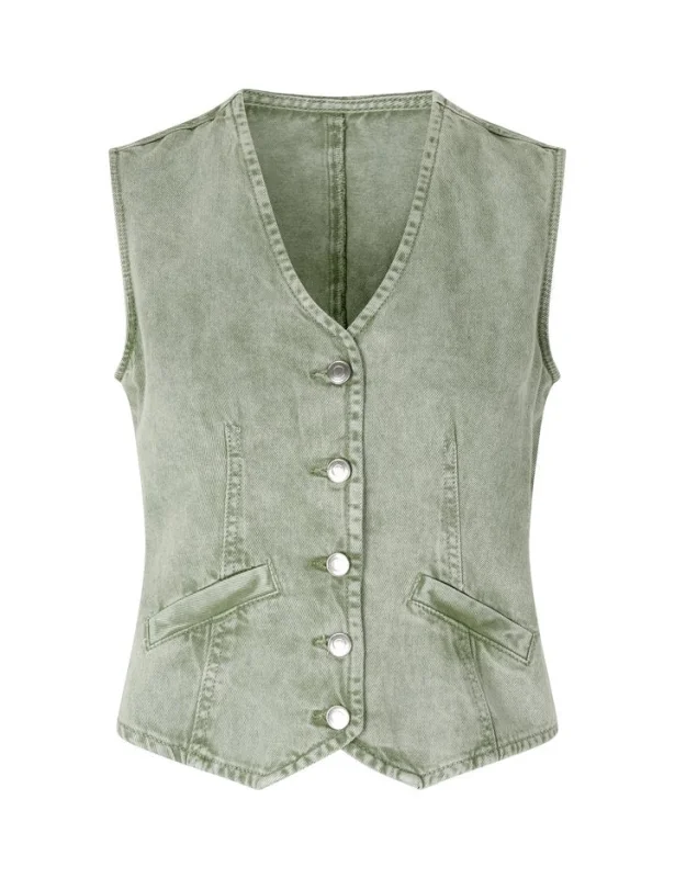 Afbeelding van MbyM Flana-m denim vest green -