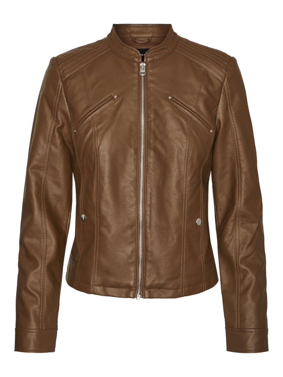 Vero Moda Vmfavodona coated jacket cognac