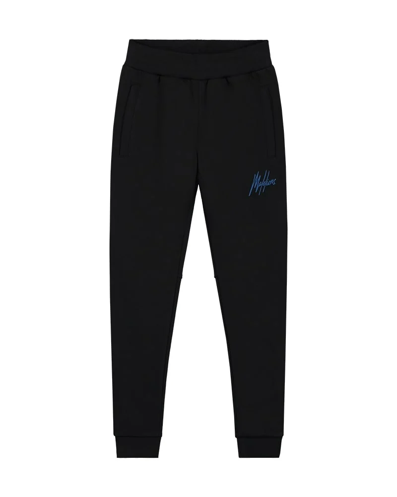 Afbeelding van Malelions Sweat broek signature gestreept / kobalt blauw